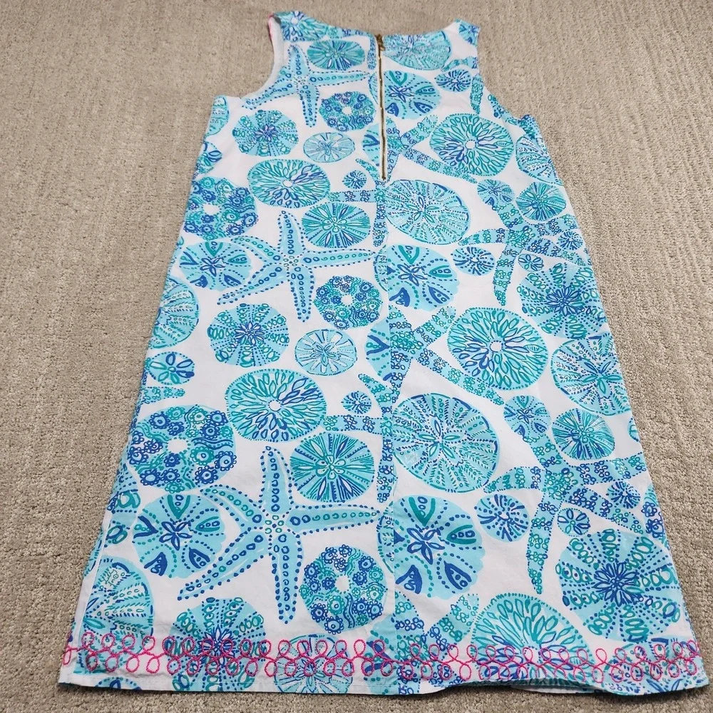 Lilly Pulitzer Shift Dress‎ Girls XL 14-16 Target Shell Sleeveless Embroidered